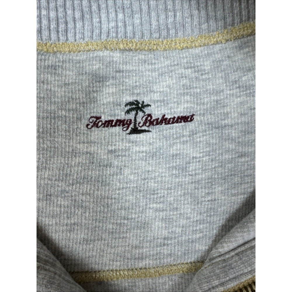 Tommy Bahama Sweater Mens XL Beige Gray Reversible Quarter Zip Pullover - Picture 8 of 14